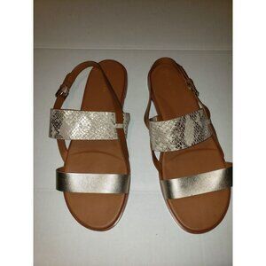 Cole Haan Flynn leather slingback, snake print, sandals, size 9.5B